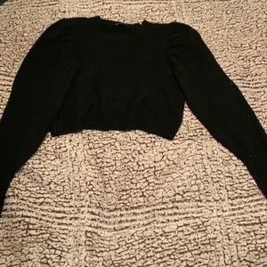 Wild Fable Target Black Puff Sleeve Crop Sweater Winter Collection